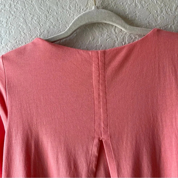 elliptical peach coral loose vacation 3/4 sleeve soft classic spring Lagenlook - Picture 12 of 12